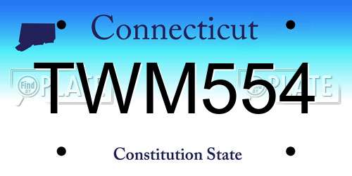 TWM554 Connecticut License Plate