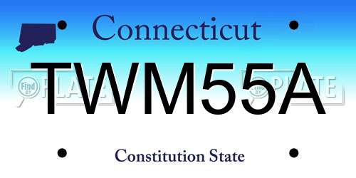 TWM55A Connecticut License Plate
