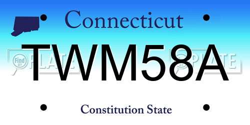 TWM58A Connecticut License Plate