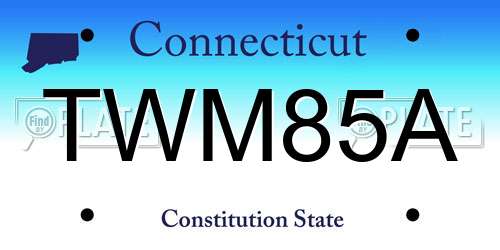 TWM85A Connecticut License Plate