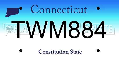 TWM884 Connecticut License Plate