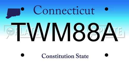 TWM88A Connecticut License Plate