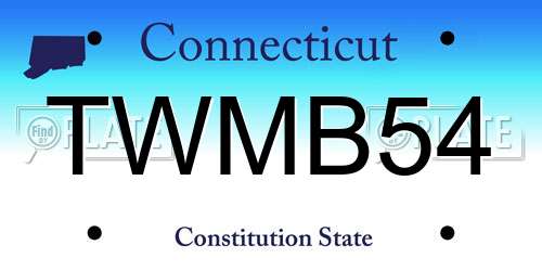 TWMB54 Connecticut License Plate