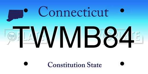 TWMB84 Connecticut License Plate