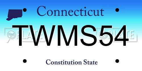 TWMS54 Connecticut License Plate