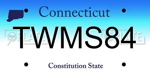 TWMS84 Connecticut License Plate