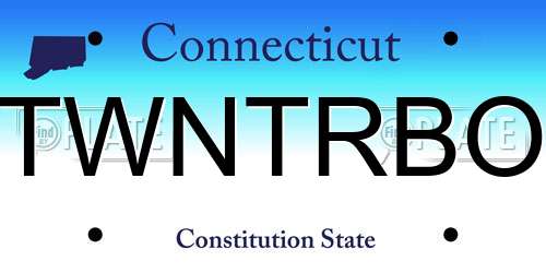 TWNTRBO Connecticut License Plate