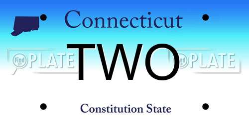TWO Connecticut License Plate