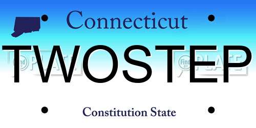 TWOSTEP Connecticut License Plate
