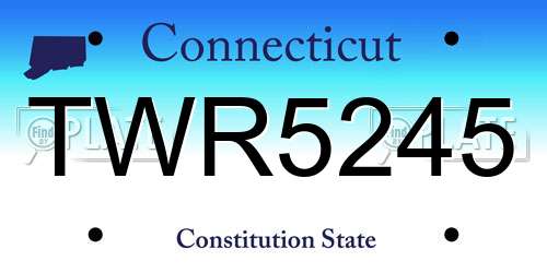 TWR5245 Connecticut License Plate