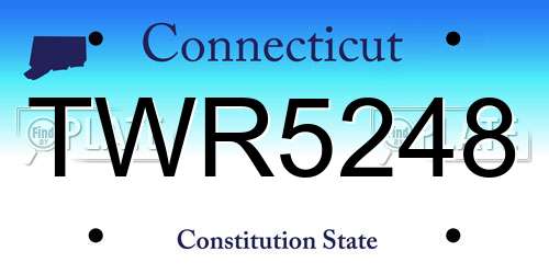 TWR5248 Connecticut License Plate