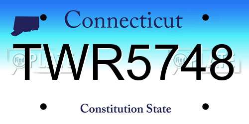 TWR5748 Connecticut License Plate