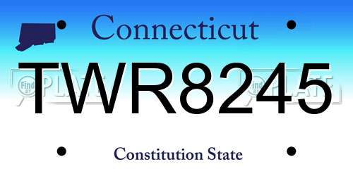 TWR8245 Connecticut License Plate