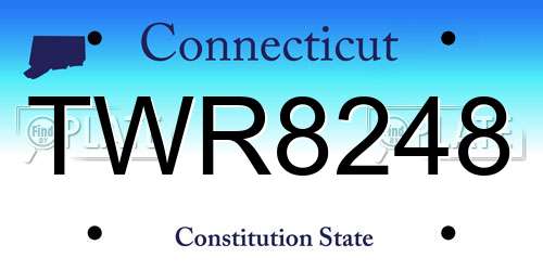 TWR8248 Connecticut License Plate