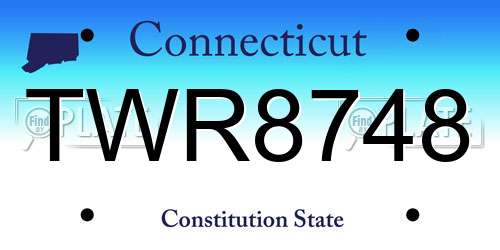 TWR8748 Connecticut License Plate