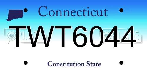 TWT6044 Connecticut License Plate