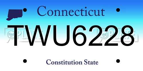TWU6228 Connecticut License Plate