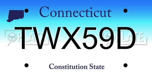 TWX59D Connecticut License Plate