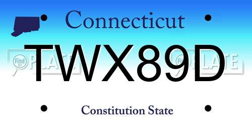 TWX89D Connecticut License Plate