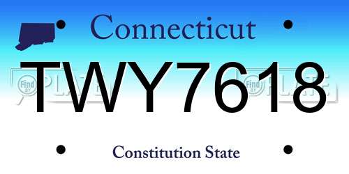 TWY7618 Connecticut License Plate