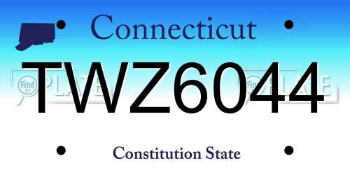 TWZ6044 Connecticut License Plate