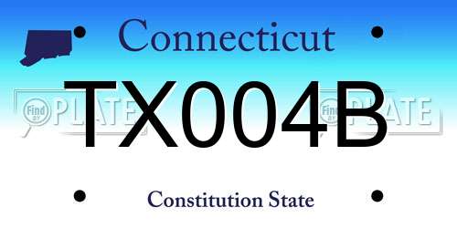 TX004B Connecticut License Plate