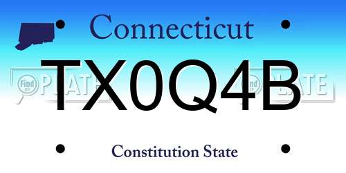 TX0Q4B Connecticut License Plate