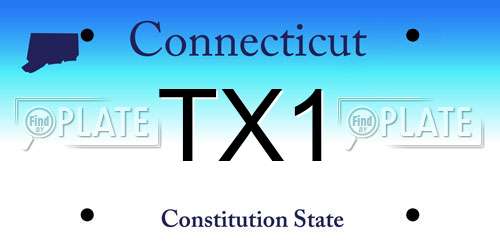 TX1 Connecticut License Plate