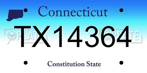 TX14364 Connecticut License Plate
