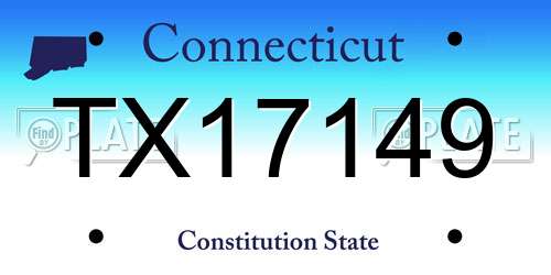 TX17149 Connecticut License Plate