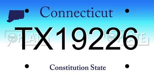 TX19226 Connecticut License Plate