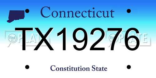 TX19276 Connecticut License Plate