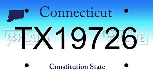 TX19726 Connecticut License Plate