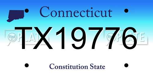 TX19776 Connecticut License Plate