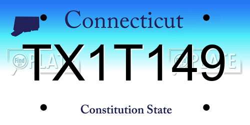 TX1T149 Connecticut License Plate
