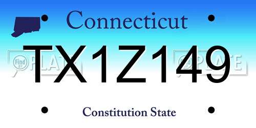 TX1Z149 Connecticut License Plate