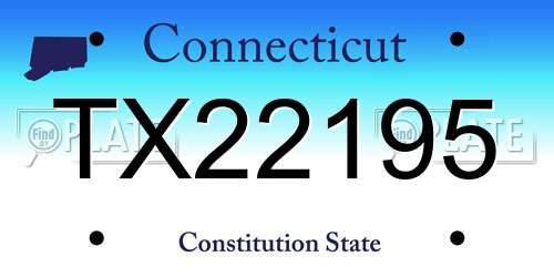 TX22195 Connecticut License Plate