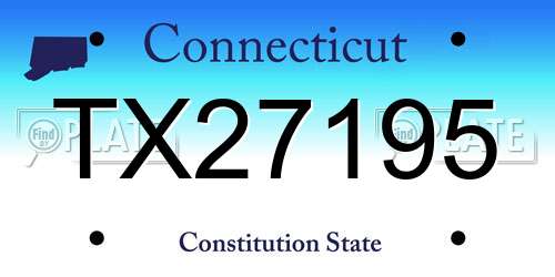 TX27195 Connecticut License Plate