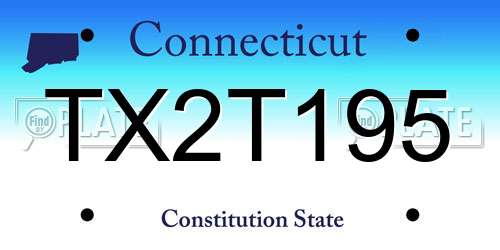 TX2T195 Connecticut License Plate