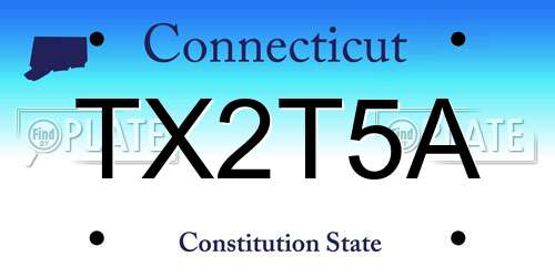 TX2T5A Connecticut License Plate