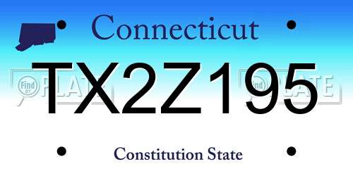 TX2Z195 Connecticut License Plate