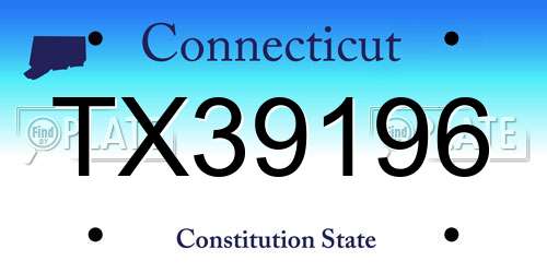 TX39196 Connecticut License Plate