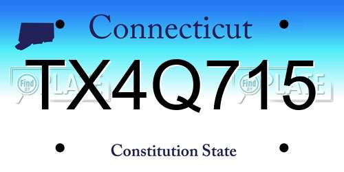 TX4Q715 Connecticut License Plate