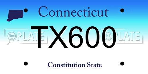 TX600 Connecticut License Plate