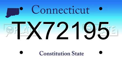 TX72195 Connecticut License Plate