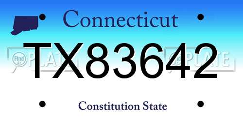 TX83642 Connecticut License Plate