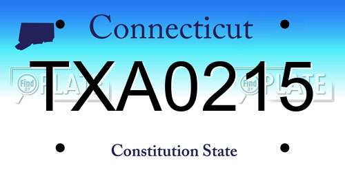 TXA0215 Connecticut License Plate