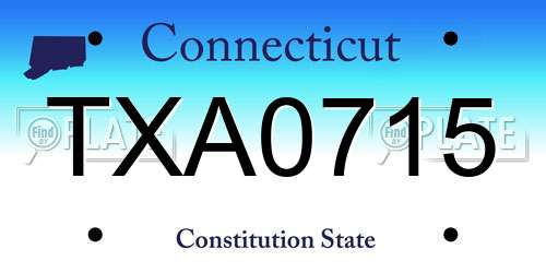 TXA0715 Connecticut License Plate
