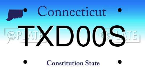 TXD00S Connecticut License Plate