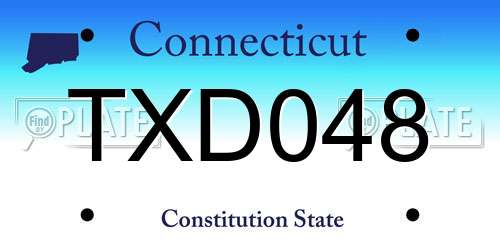 TXD048 Connecticut License Plate